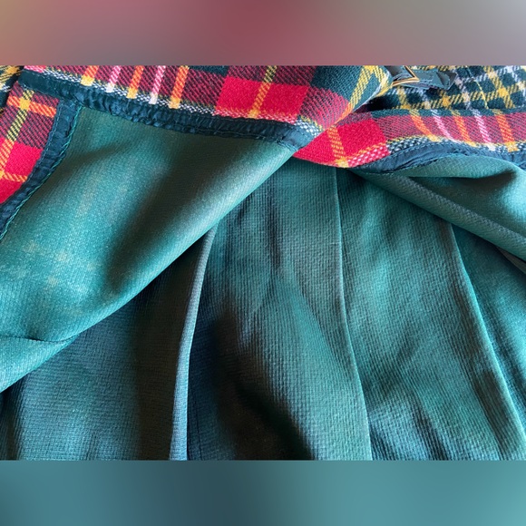 Bobbie Brooks Women’s Vintage Plaid Pleated Tartan Skirt Red Green Sz XS 60s - Picture 7 of 9